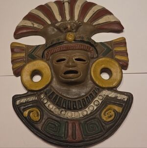 Vintage Aztec Tribal Wall Mask